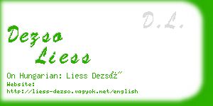 dezso liess business card